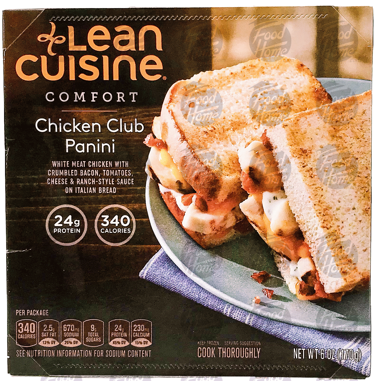 Stouffer's Lean Cuisine chicken club panini; white meat chicken w/crumbled bacon, tomatoes, cheese & ranch-style sauce Full-Size Picture